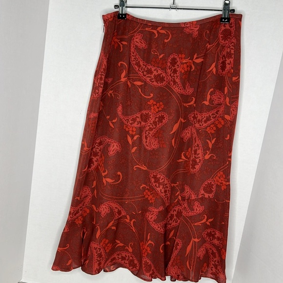 Kate Hill Silk Paisley Vintage Midi Skirt 6 - Picture 7 of 7